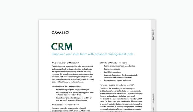 CRM, distribution software