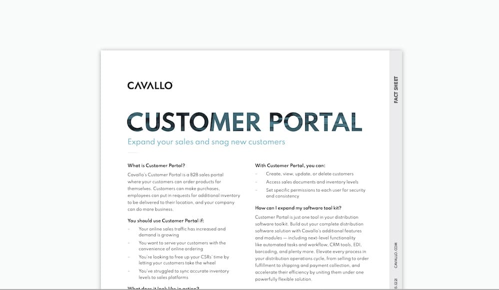 Customer Portal for Distribution Software