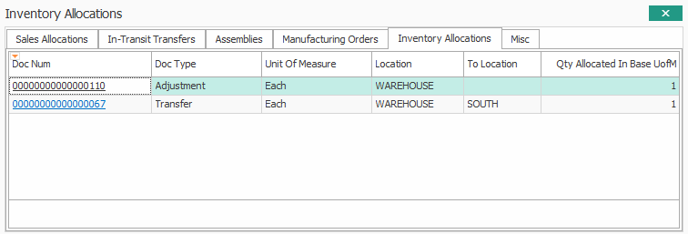 Inventory Allocations