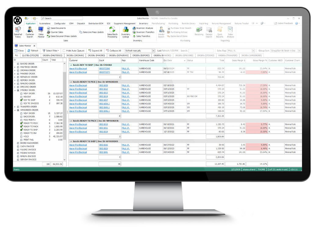 Cavallo platform interface integrated with Microsoft Dynamics 365 Business Central